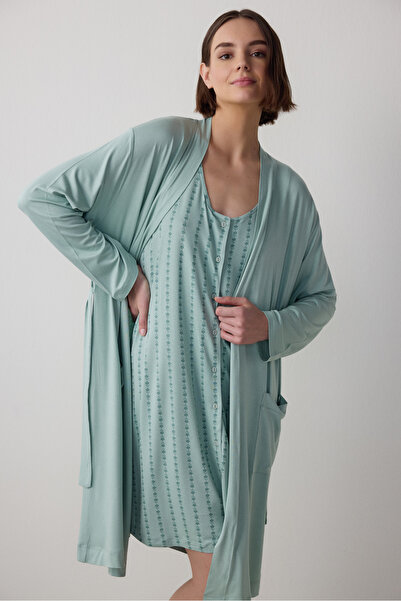 Penti Light Mint Lenna Maternity Maternity Dress with Tie Detail Long Sleeve Dress