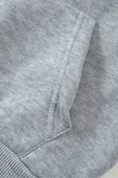 Sweetline Σετ με κουκούλα φούτερ- Minimal Run με τύπωμα - Μαύρο, μπλε κοβαλτίου Μπλε, Γκρι - Χειμερινό ύφασμα επένδυση fleece