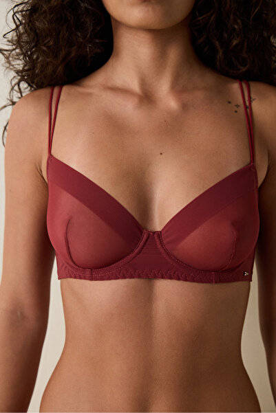 Penti Burgundy Essentials Underwire hálós melltartó