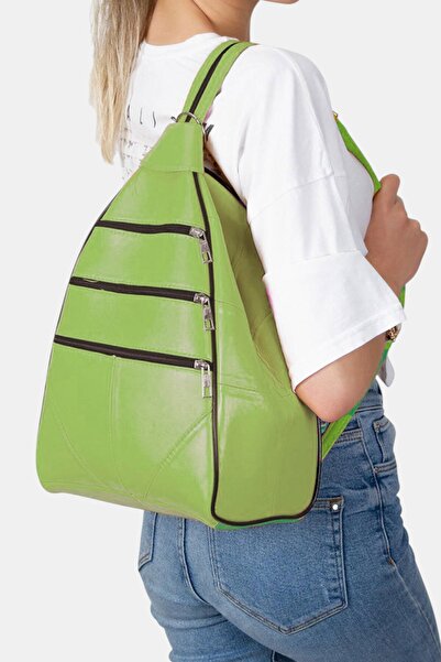 Lederax Genuine Leather Multi-Compartment Backpack and Shoulder Bag LD52