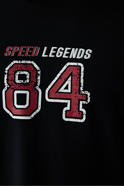 Penti Men's Speed Slogan Printed Cotton Pajama Set