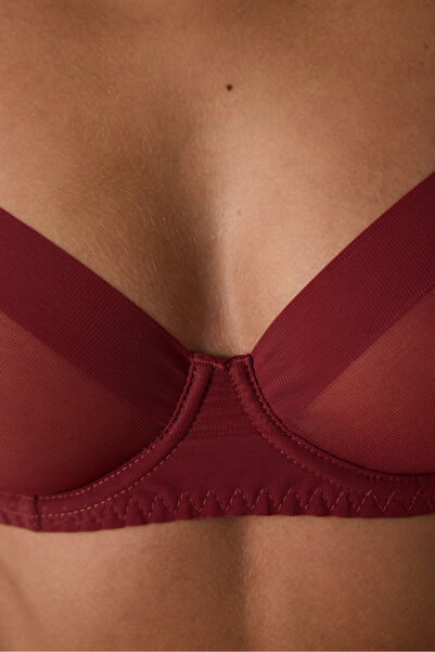 Penti Burgundy Essentials Underwire hálós melltartó