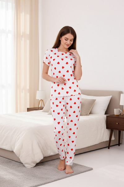 Arvin Pijama Γυναικείο σετ πιτζάμες με κοντό μανίκι Milan με στάμπα με μαλακή υφή