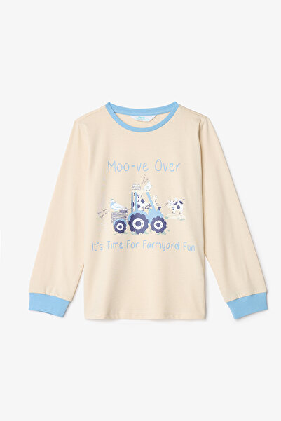 Penti Fiú Moo-ve tehénmintás hosszú ujjú pamut 2 részes pizsama szett