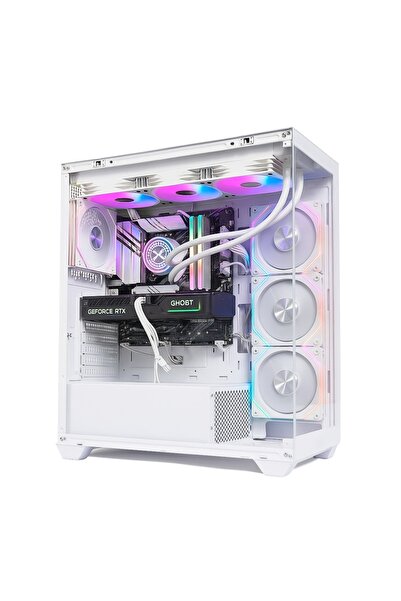 PC'GEN كمبيوتر ألعاب I7-14700F، RAM 32GB DDR5، NVMe 1TB، لوحة B760M، بدون كرت شاشة، لون أبيض