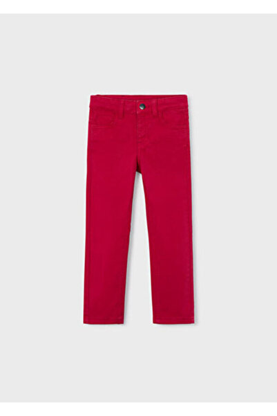 MAYORAL Boy's Trousers Red - Slim Fit - Cotton