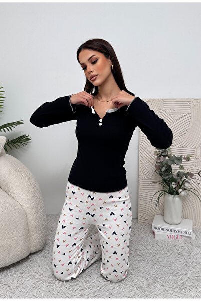 Biraltı Moda Жіночий піжамний комплект з довгими рукавами та ґудзиками