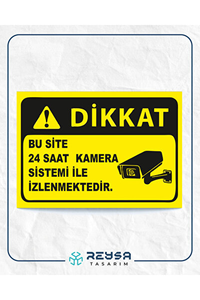 Reysa Tasarım Bu Site 24 Saat Kamera ile İzlenmektedir 21x35 Arkası Sticker
