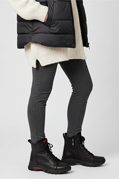 Mammamia D24KB-4335 Siyah Kadın Deri Bot