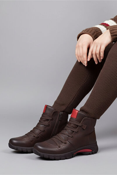 Mammamia D24KB-4325 Kahve Kadın Deri Bot