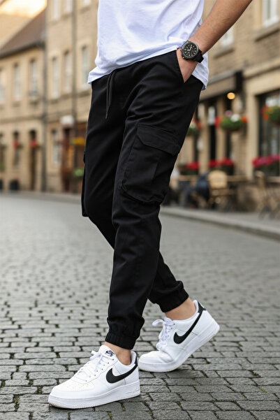 VIKUNYA Pánské kalhoty Jogger z kvalitní bavlny Lycra Cargo s elastickým pasem a nohavicemi Cargo Pocket