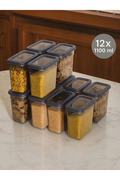 Nesto Home طقم تخزين الطعام والبقوليات مكون من 12 قطعة - منظم الثلاجة والفريز...