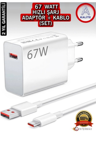 ERDENEXPRESS ORİJİNAL Xiaomi Redmi 67Watt Note 11pro/12 Pro/13, 14pro Max, Turbo Hızlı Şarj Aleti