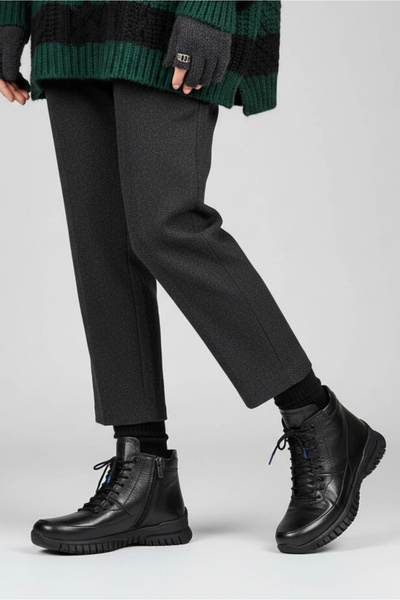 Mammamia D24kb-4285 Чорні жіночі шкіряні чоботи