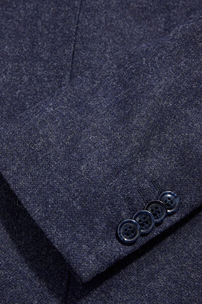 W Collection MAVİ DÜĞMELİ YÜN CEKET