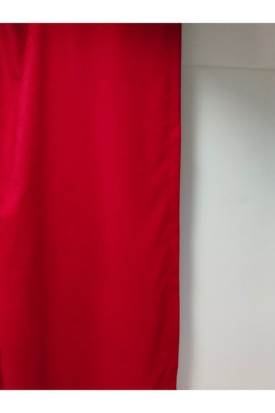 Karesi Red Pleatless Extraforated Flat Planting Background Curtain Single Wing 12477