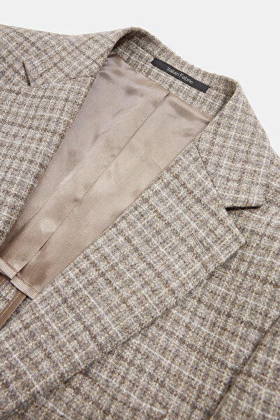 W Collection Beige Buttoned Wool Jacket
