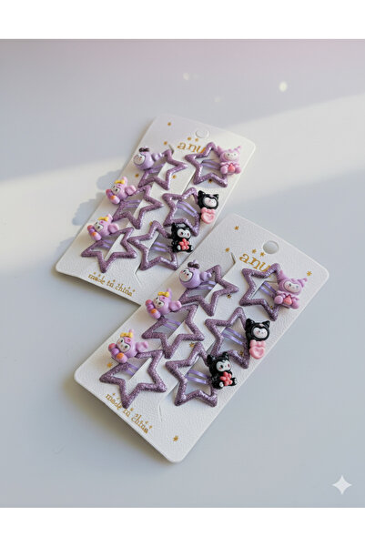 EliraToka Girl Child-Baby Sanrio and Friends Kuromi Model Set of 6 Star Buckle 1 Card 6 Shipping