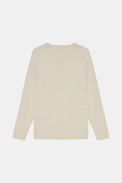 W Collection Beige Crew Neck Long Sleeve Sweater