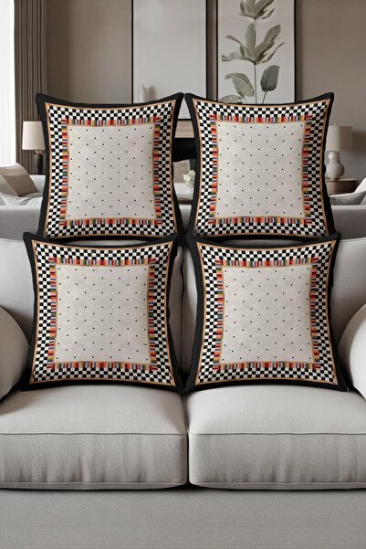 Generic Brand Digital Printed Soft Textured 4-Piece Throw Pillow Cover Set (4...