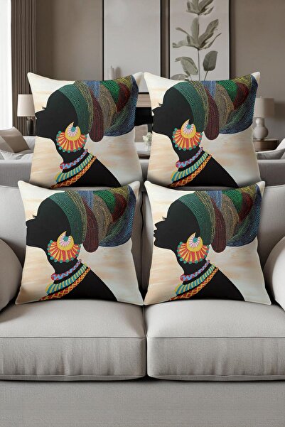Dolce Mariee Digital Printed Soft Textured 4-Piece Throw Pillow Cover Set (43...