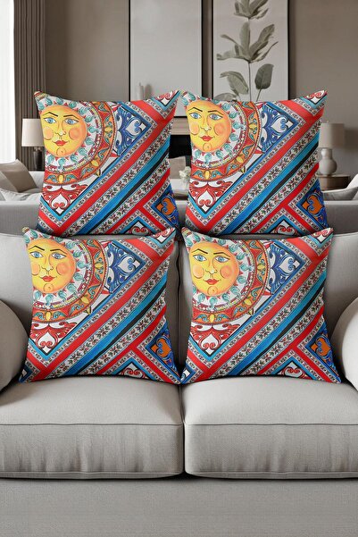 Dolce Mariee Digital Printed Soft Textured 4-Piece Throw Pillow Cover Set (43...