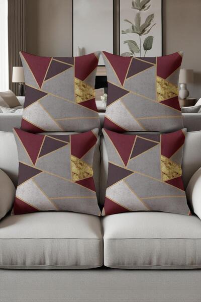 Dolce Mariee Digital Printed Soft Textured 4-Piece Throw Pillow Cover Set (43...