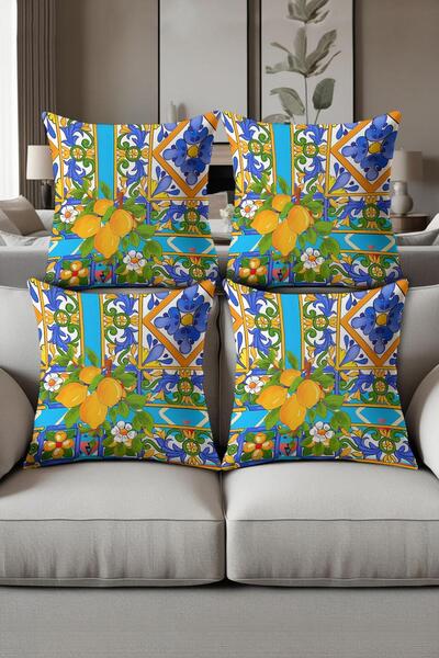 Dolce Mariee Digital Printed Soft Textured 4-Piece Throw Pillow Cover Set (43...