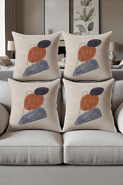 Dolce Mariee Digital Printed Soft Textured 4-Piece Throw Pillow Cover Set (43...