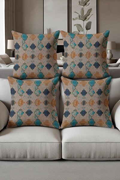 Dolce Mariee Digital Printed Soft Textured 4-Piece Throw Pillow Cover Set (43...