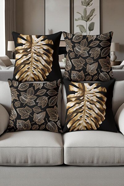 Dolce Mariee Digital Printed Soft Textured 4-Piece Throw Pillow Cover Set (43...