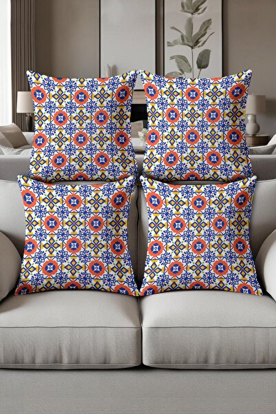 Dolce Mariee Digital Printed Soft Textured 4-Piece Throw Pillow Cover Set (43...