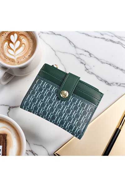 chch Classic Color-Block Square Fold Wallet Snap Closure Design Lightweight Women's Card Holder