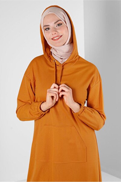 Alvina Hooded and Cuffs Elastic Tunic 43619