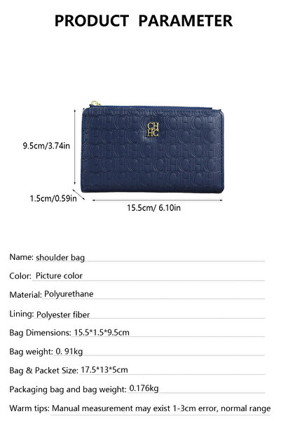 chch Women's Solid Color Classic Embossed Wallet Stylish Coin Purse Minimalist Vintage Clutch