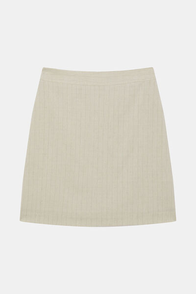 W Collection Ekru Striped Mini Skirt