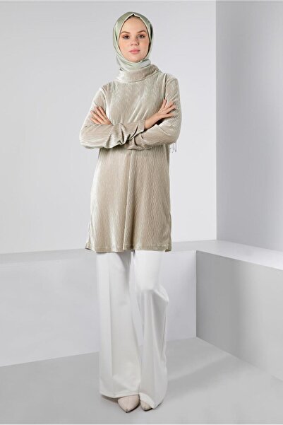 Alvina Crinkled Looking Velvet Tunic 43442