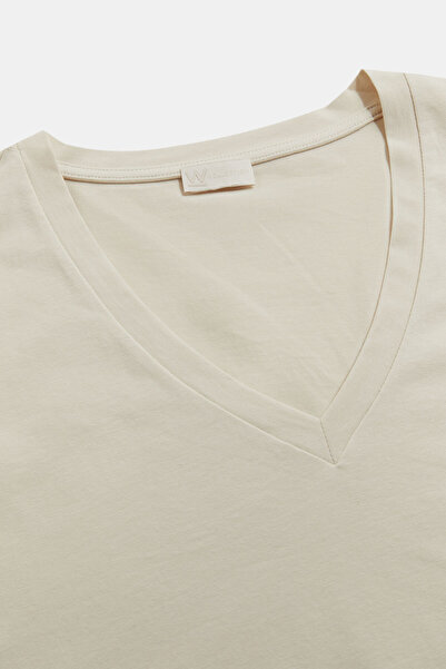 W Collection Bej V Neck Tshirt