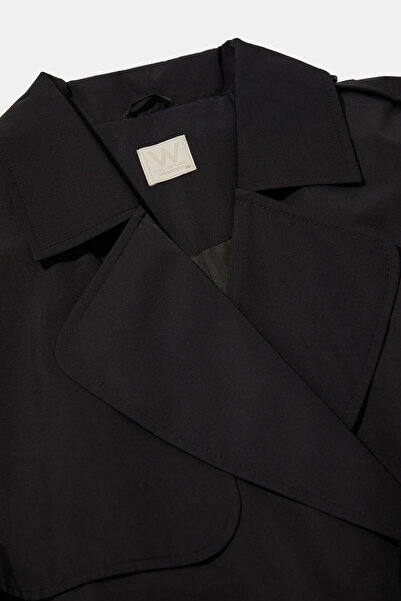 W Collection Black Long Trench Coat