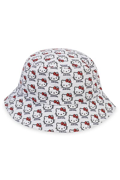Hello Kitty 2-5 Yaş Çocuk Kız Maksi Şapka - Beyaz Standart