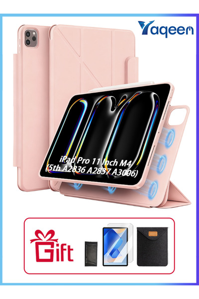 yaqeen iPad Pro M4 11-Inch,iPad Pro 11 Inch M4 (5th A2836 A2837 A3006) 720 Degree Convenient Magnetic Cover