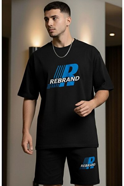 REBRAND Oversize T-Shirt Set - Printed Bottom Top Shorts Set