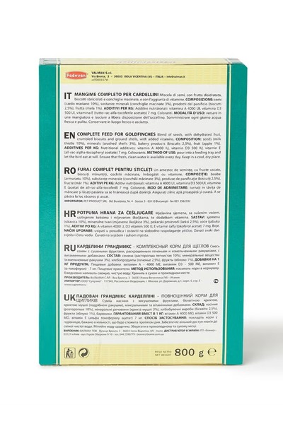 Padovan Grand Mix Cardellini Complete Feed, Multi-Colour, 800 g, PP00655