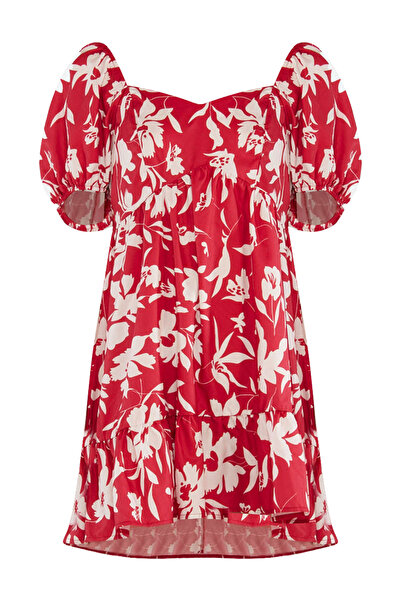 TOOche Kleid "Rot/Weiss Flower"