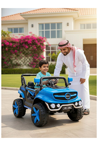 CAR سيارة كهربائية رباعية الدفع بمحركين وبطاريتين، RC 25-F576-BLUE