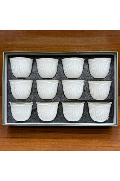 ALQANNAS 12-piece porcelain gold-lined coffee cups, elegant and high quality