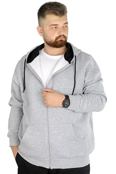ModeXL Mode Xl Men's Sweatshirt Hooded Zippered Basic 20543 Grimelange