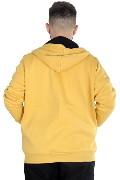 ModeXL Mode Xl Men's Sweatshirt Hooded Zippered Basic 20543 Mustard