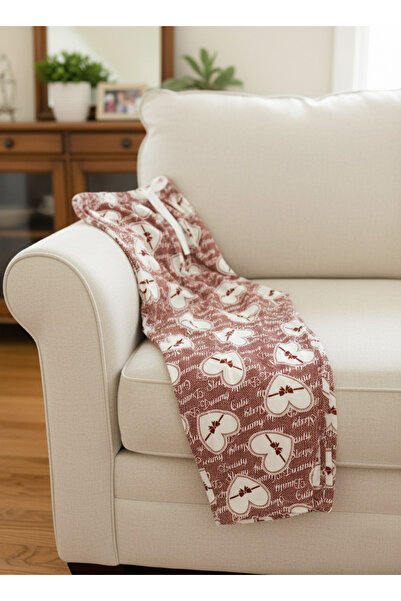 Altınay Women's Brown Plus Size Pocketless Summer Pajama Bottoms B5