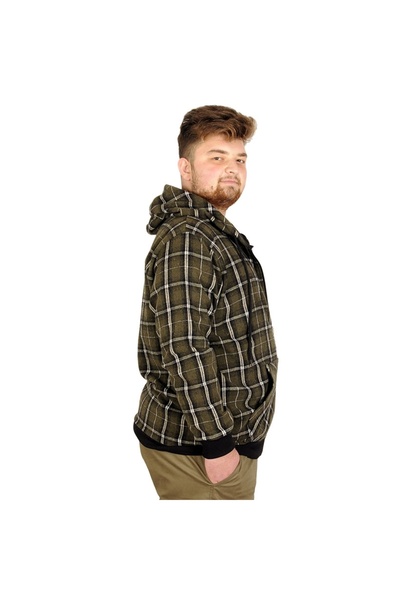 ModeXL Mode Xl Великий розмір Чоловічий світшот з капюшоном 20579 Хакі